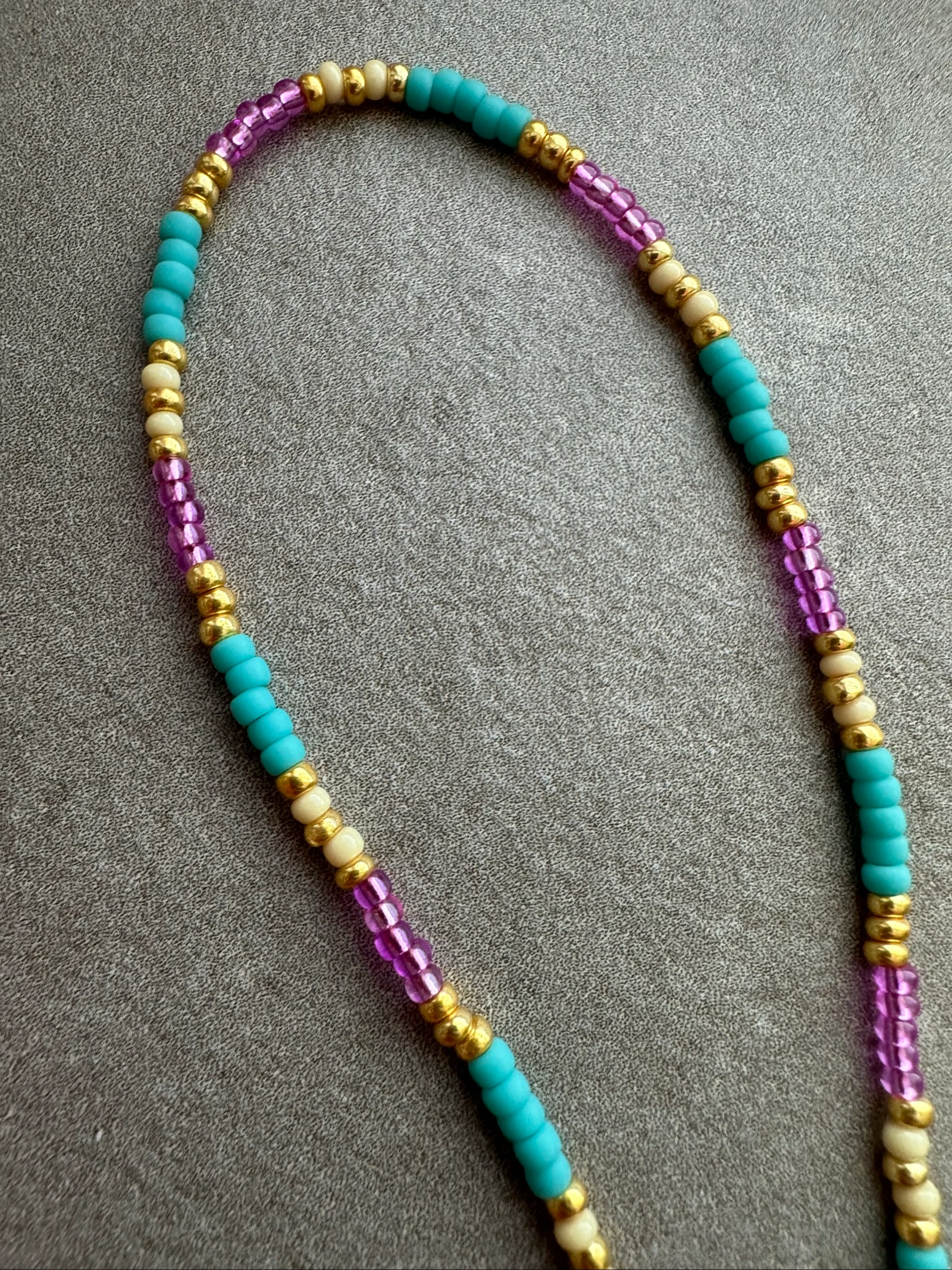 Eyeglass strap pink, turquoise, cream and gold – photo 3